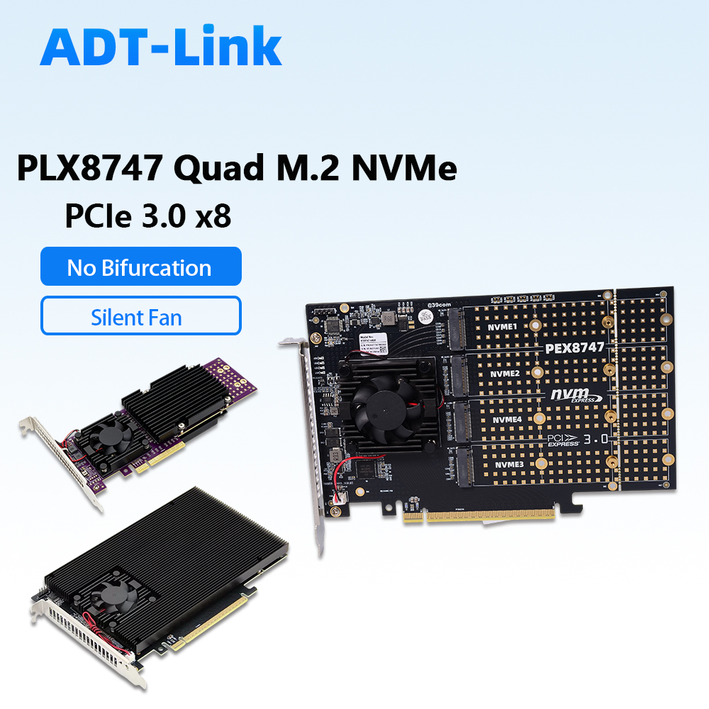PLX8747 Quad M.2 NVMe PCIe 3.0 - Quad M.2 Nvme Pcie Bifurcation Card 评论和价格